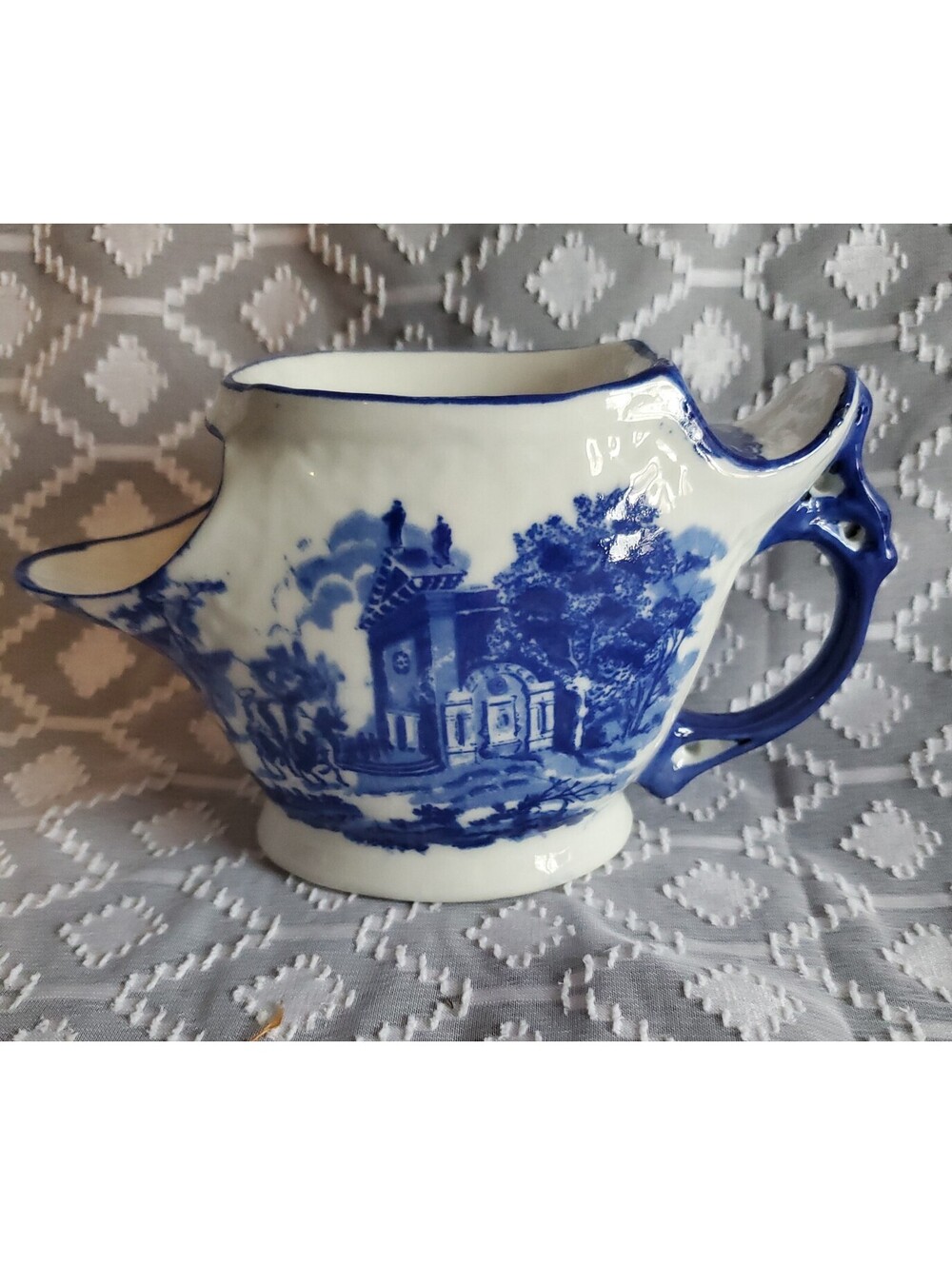 Antique Blue Flo Authentic Victoria Ironstone SHAVING CUP Excellent Condition